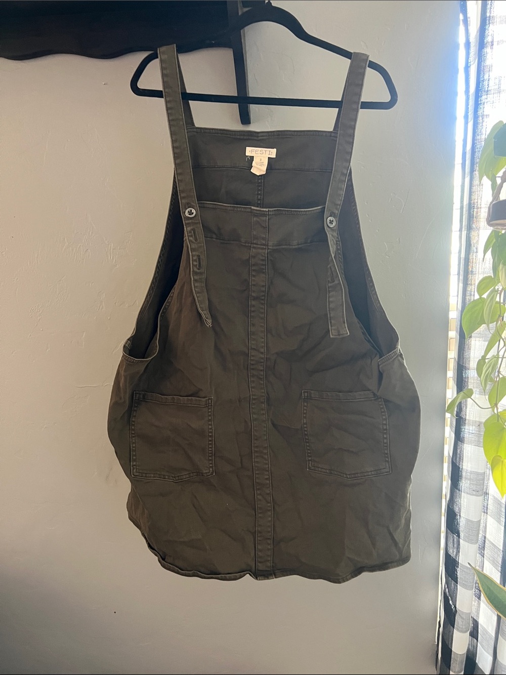 torrid Olive Green Pinafore Overall Dress